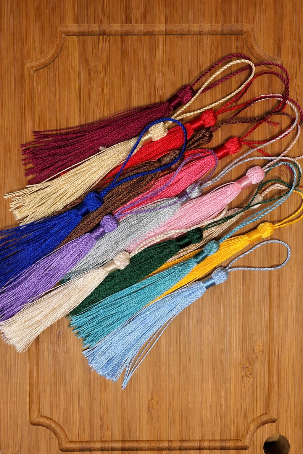 Hardwood tassel keychain