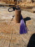 Hardwood tassel keychain